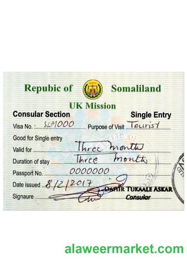 SOMALILAND tourist visa